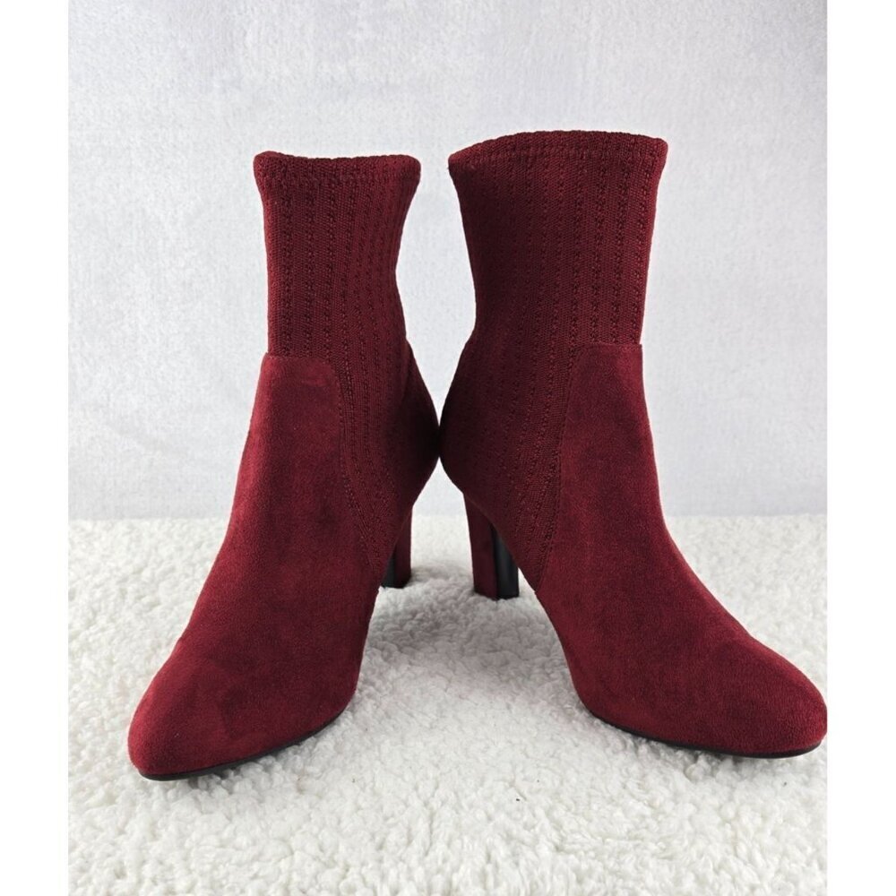 Textile Booties Cranberry Red 8.5M by Tizel Heeled Pumps Casual Career Wear
